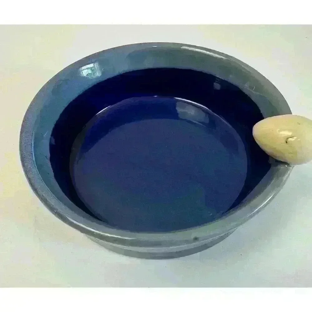 Tumbleweed Pottery-Light/Dark Blue & Tan Egg-5.5” Pottery Bowl trinket dish